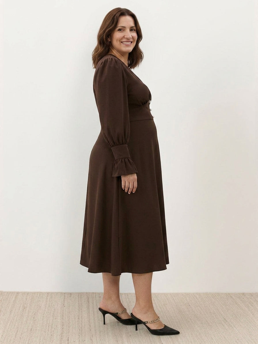 Bellamy - Slimming V-Neck Midi Dress