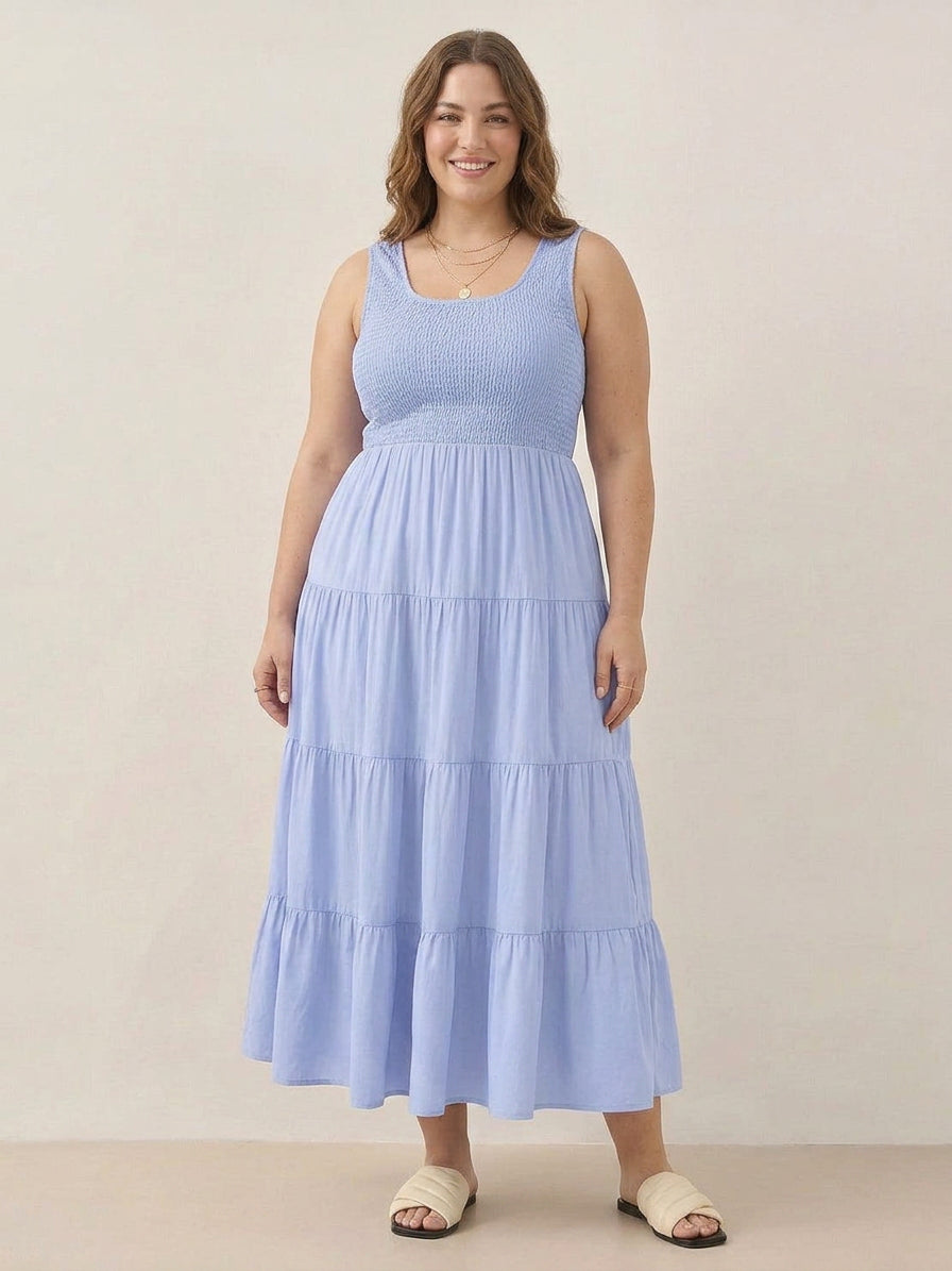 Cassia - Smocked Sleeveless Maxi Dress
