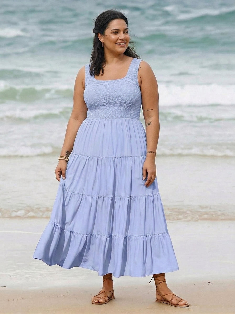 Cassia - Smocked Sleeveless Maxi Dress