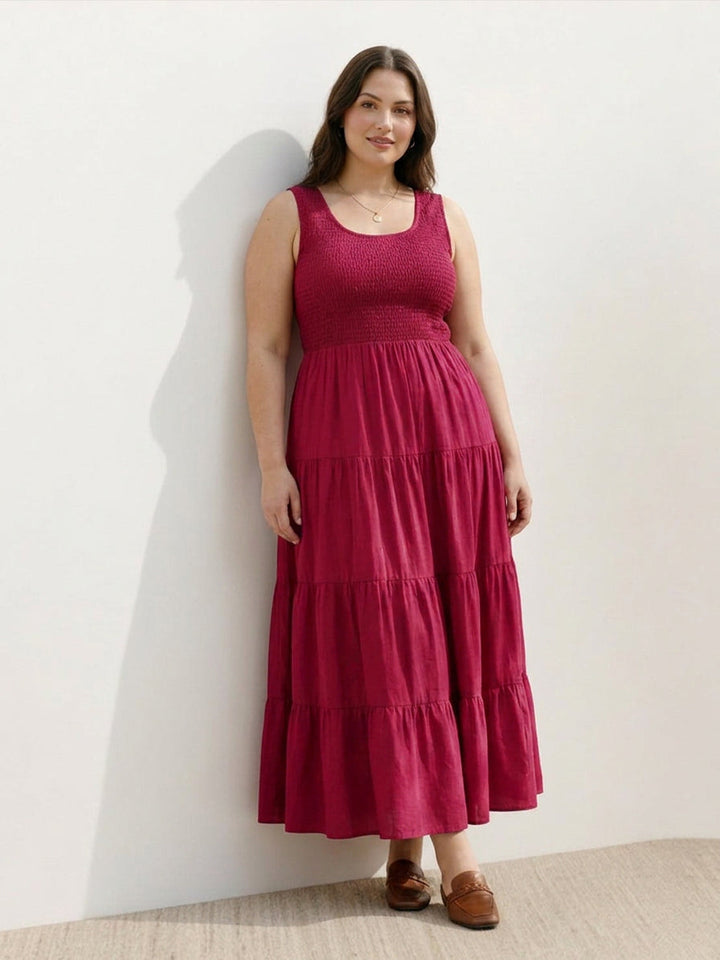 Cassia - Smocked Sleeveless Maxi Dress