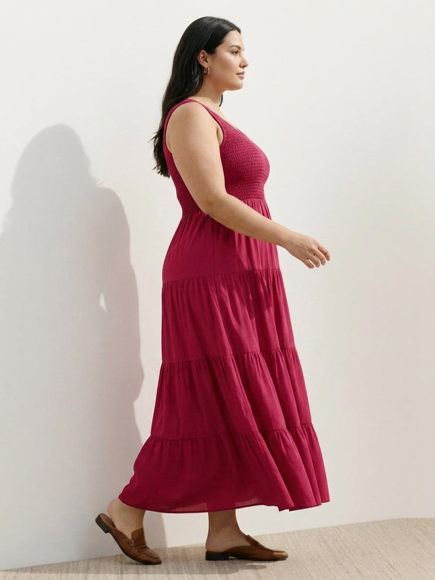Cassia - Smocked Sleeveless Maxi Dress