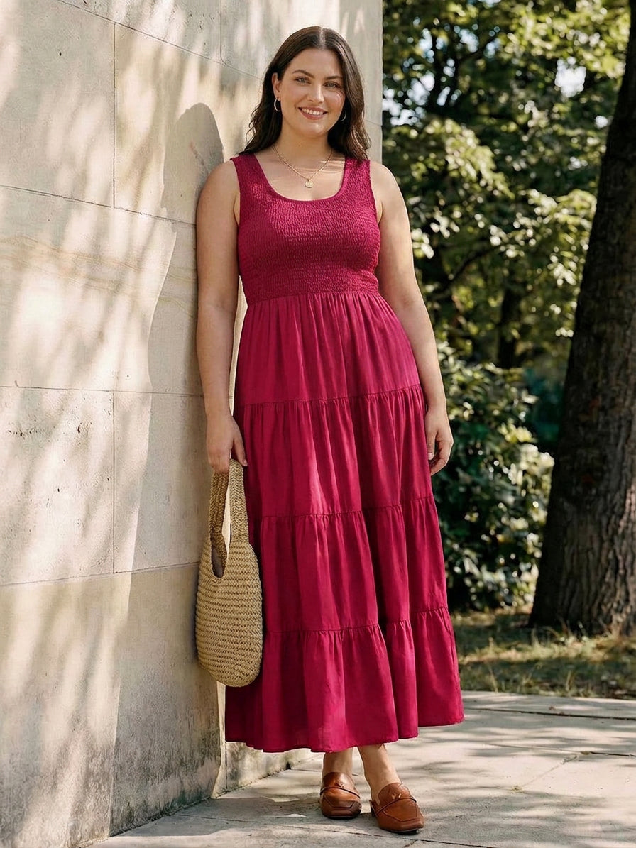 Cassia - Smocked Sleeveless Maxi Dress