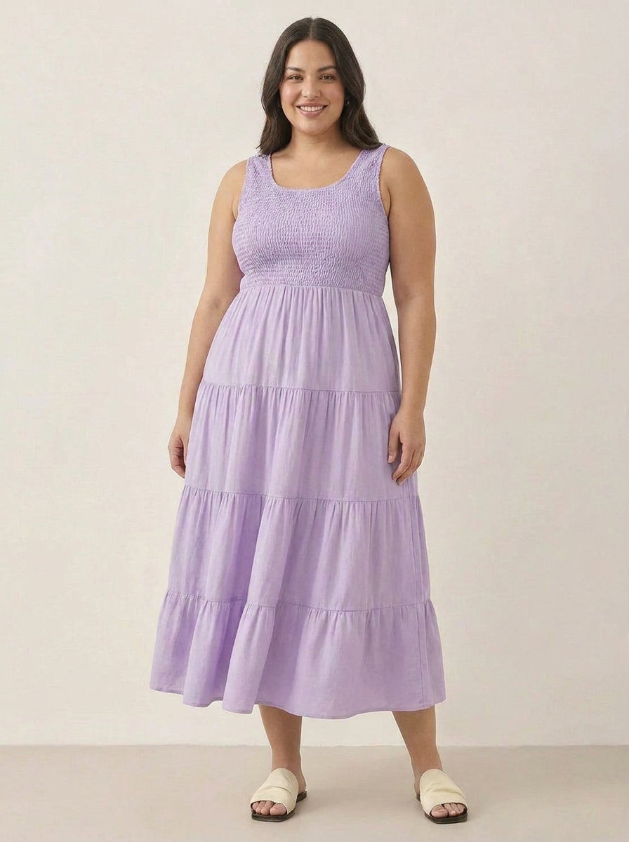 Cassia - Smocked Sleeveless Maxi Dress