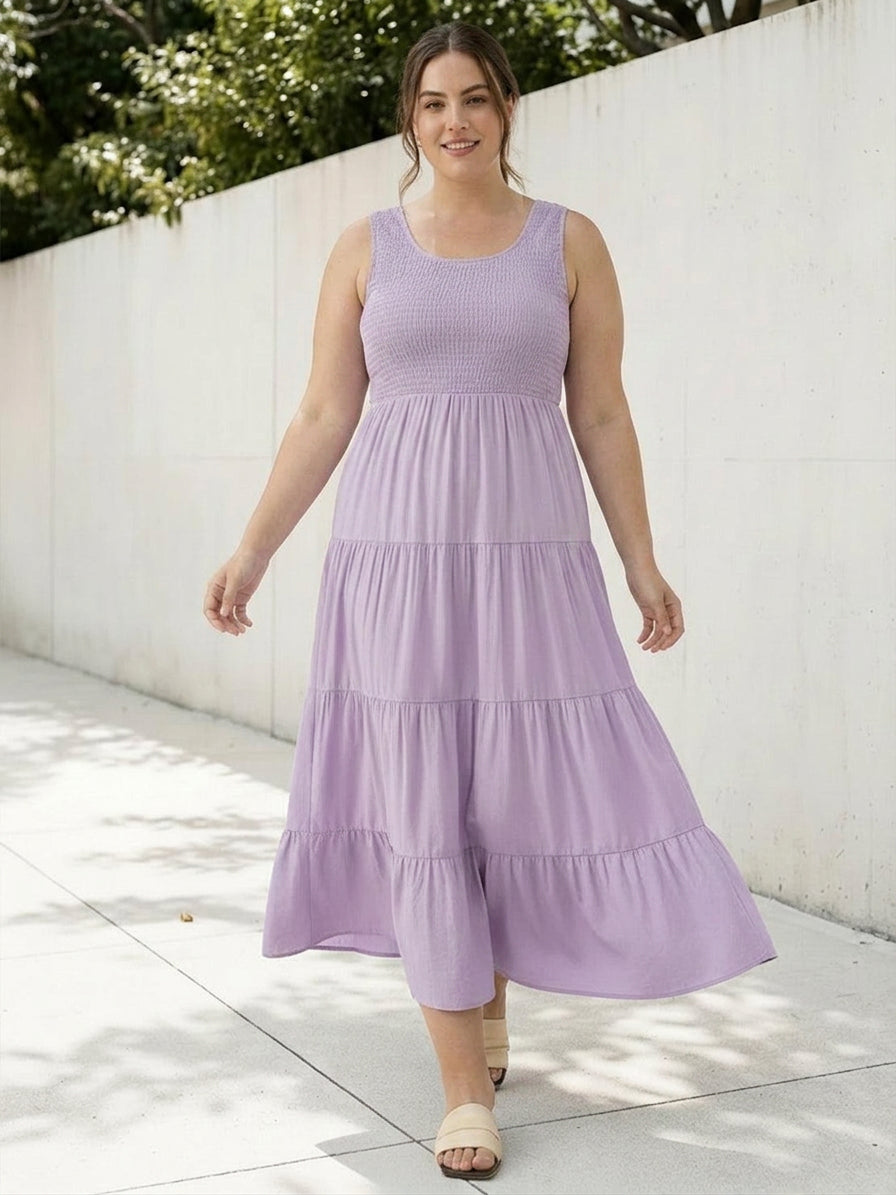 Cassia - Smocked Sleeveless Maxi Dress