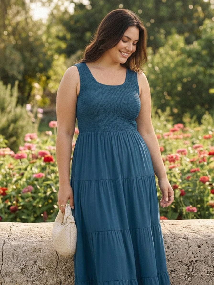 Cassia - Smocked Sleeveless Maxi Dress