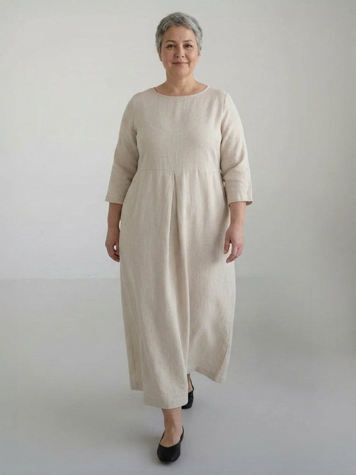 Iona - Cotton-Linen Waist Dress