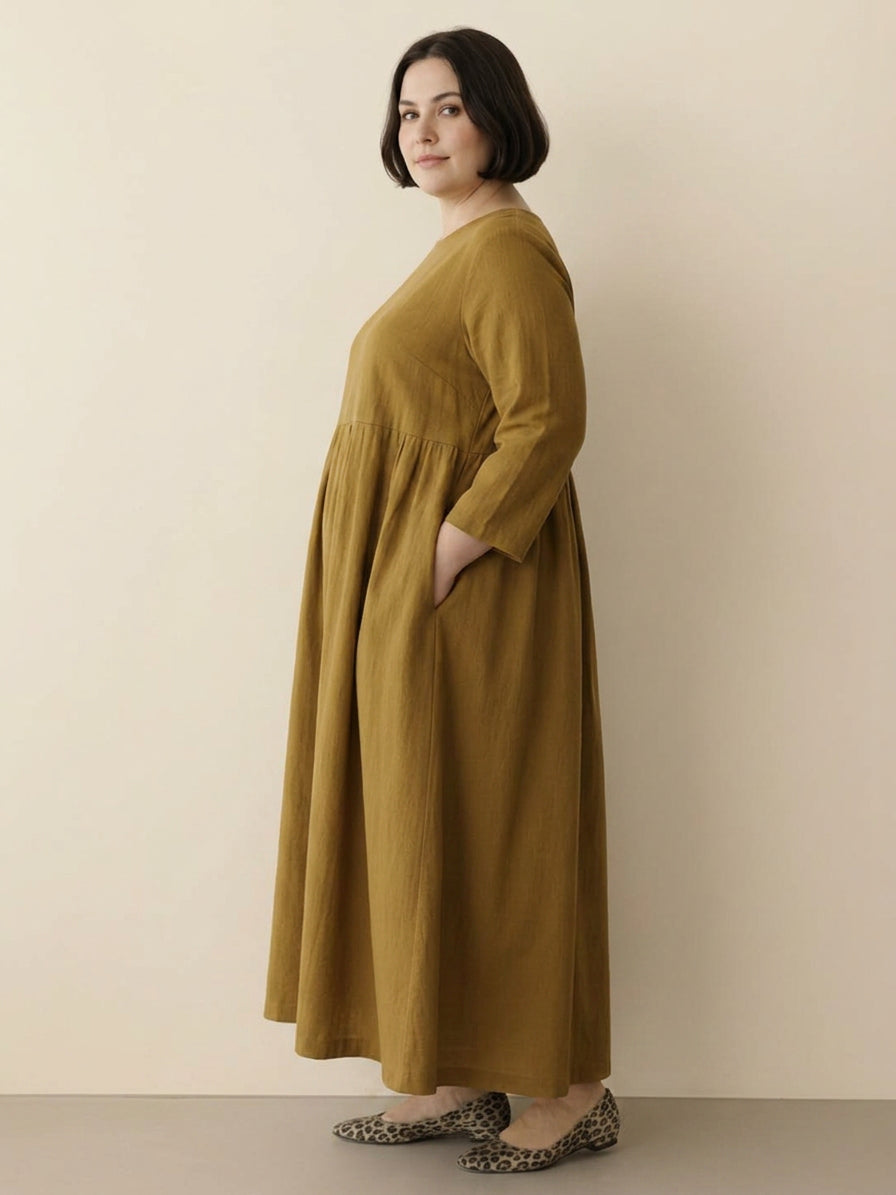 Iona - Cotton-Linen Waist Dress