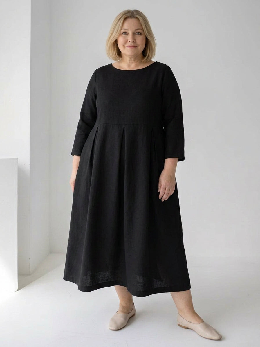 Iona - Cotton-Linen Waist Dress