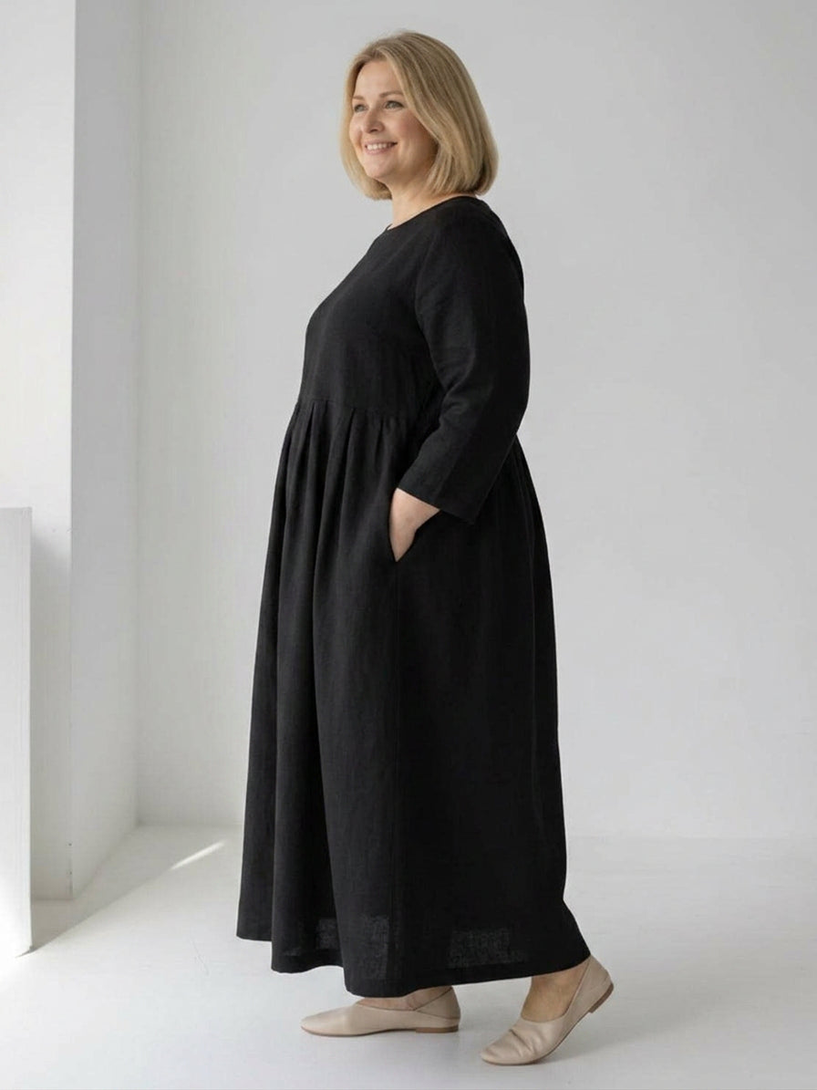 Iona - Cotton-Linen Waist Dress