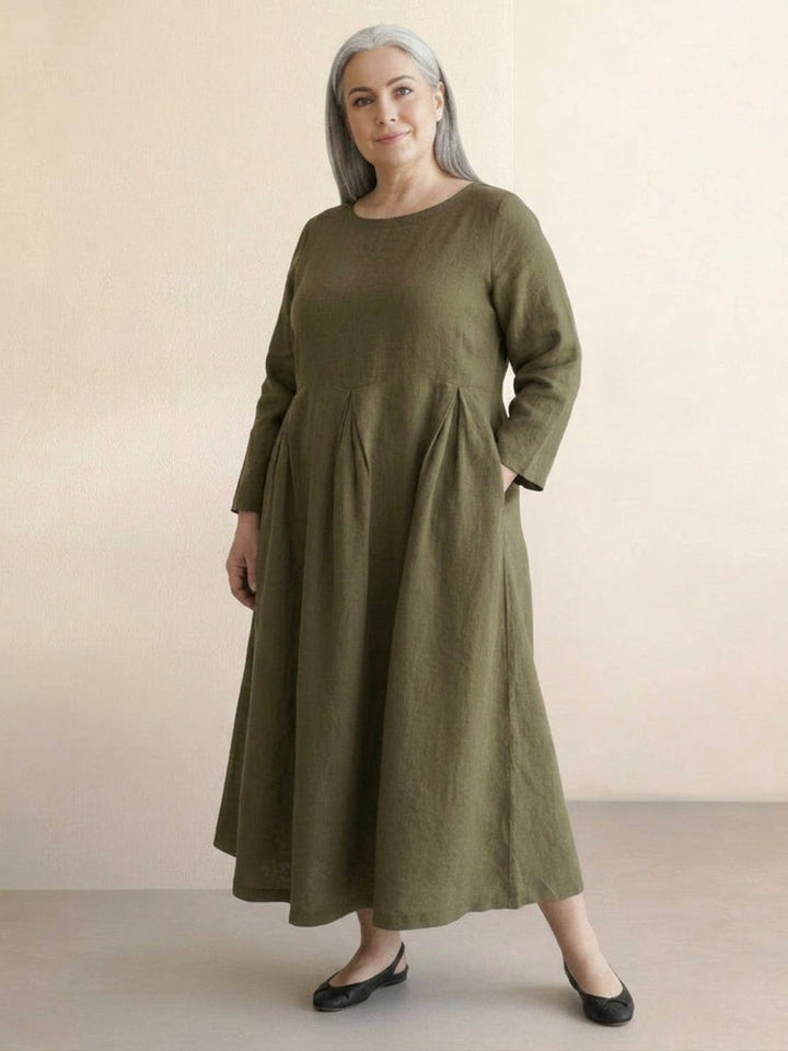 Iona - Cotton-Linen Waist Dress