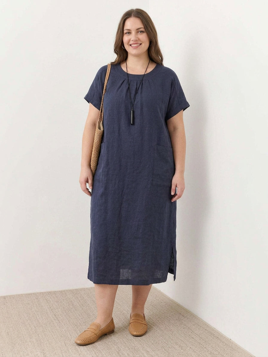 Saskia  - Linen Midi Dress