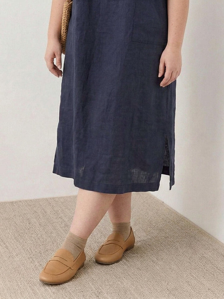Saskia  - Linen Midi Dress