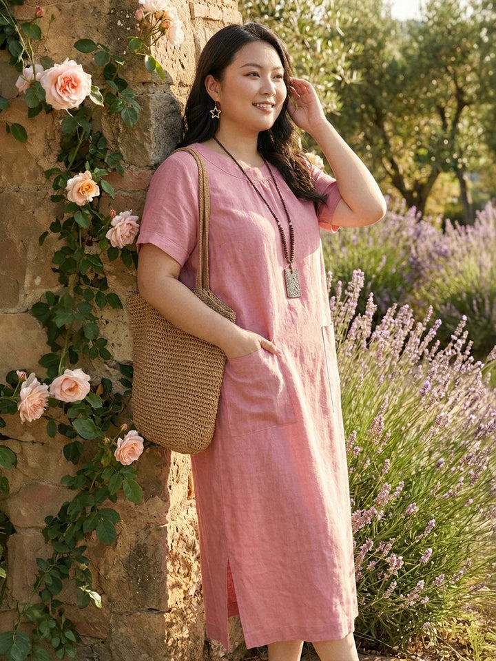 Saskia  - Linen Midi Dress