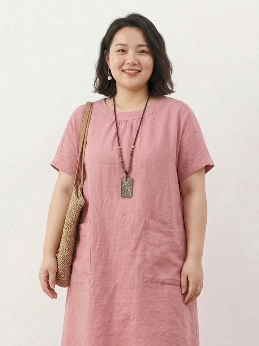 Saskia  - Linen Midi Dress