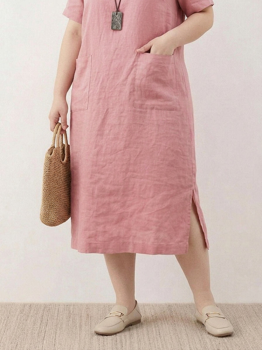 Saskia  - Linen Midi Dress