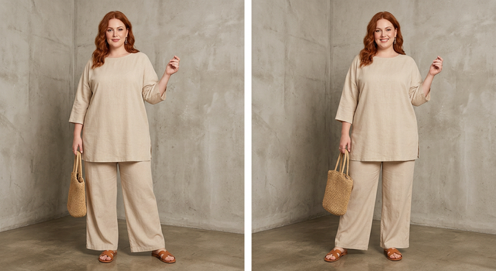 Isabeau | Oversized Tunic Wide Leg Trouser Set