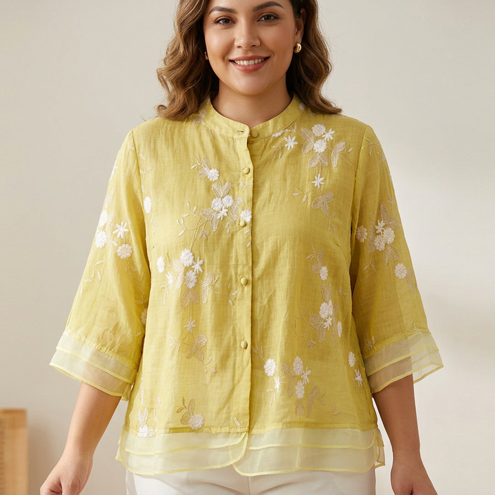 Noa - Pure Cotton Embroidered Shirt