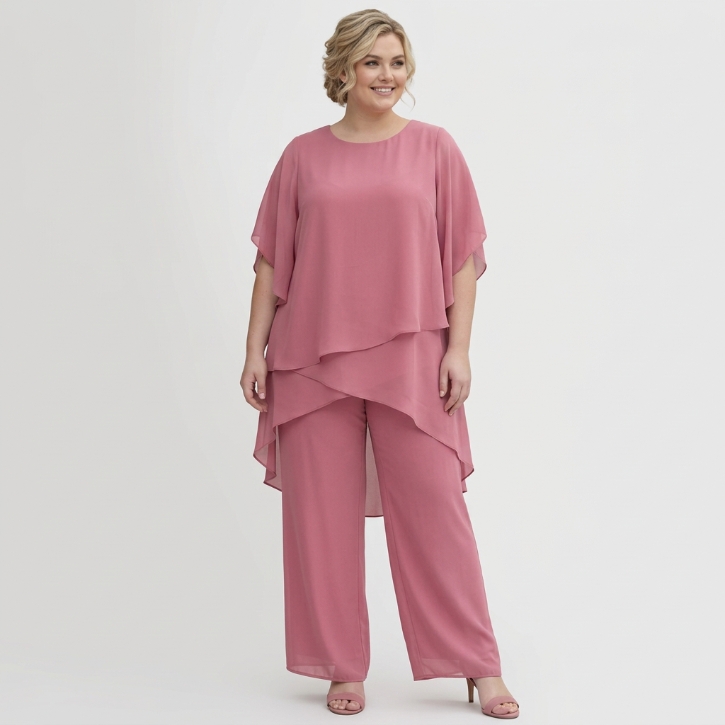 Isolde | Suit with draped palazzo Trousers