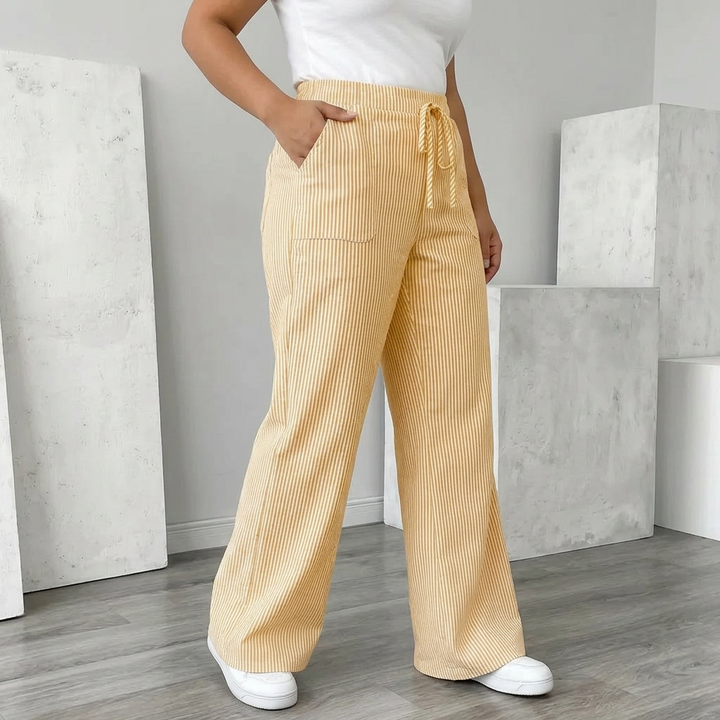 Saffron | Striped Trouser With Pockets
