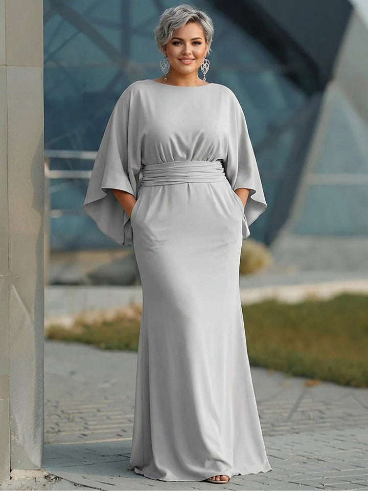 Solveig | Elegant V-neck backless sleeve dress