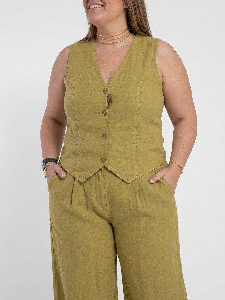 Seraphina – Co-ord Set Elegant Two-Piece With Waistcoat &amp; Trousers Wide-Leg