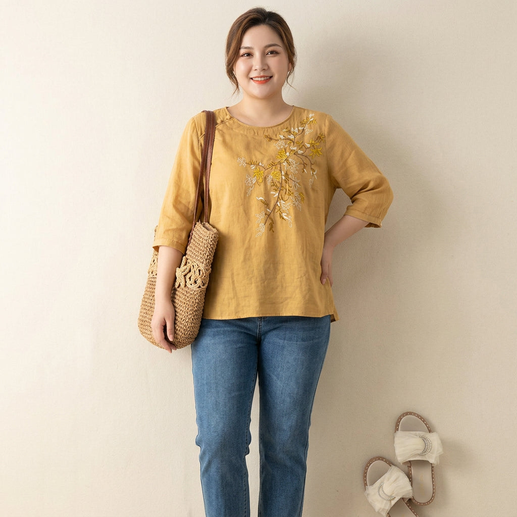 Isadora - Pure Cotton Embroidered Womens Top