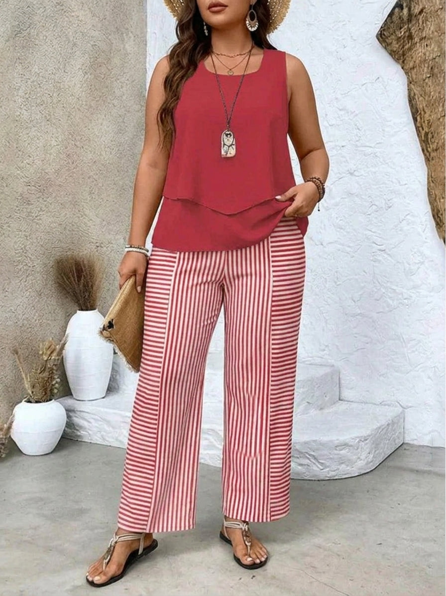 Ysolde | Sleeveless Top And Wide-Leg Trousers Set
