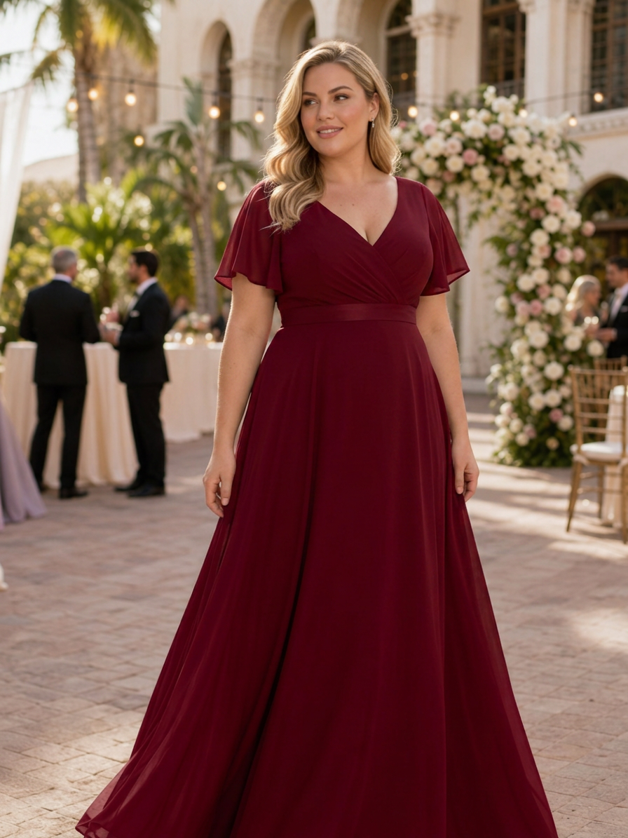 Cataleya | Short Flutter Sleeve Defined Waist Maxi Dress