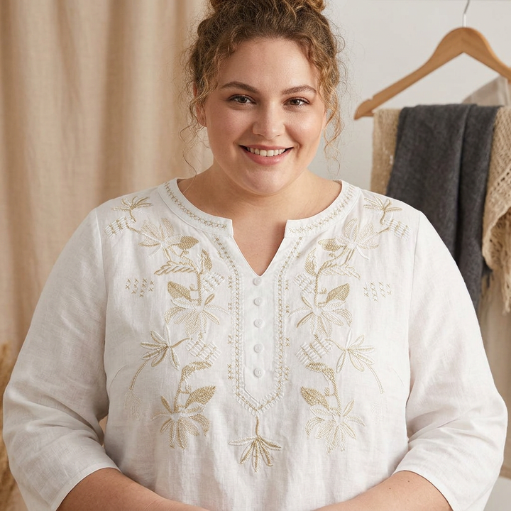 Fauna - Pure Cotton Embroidered Comfortable Top