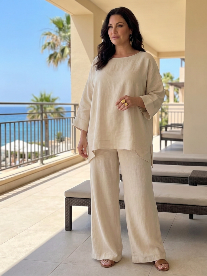 Isabeau | Oversized Tunic Wide Leg Trouser Set