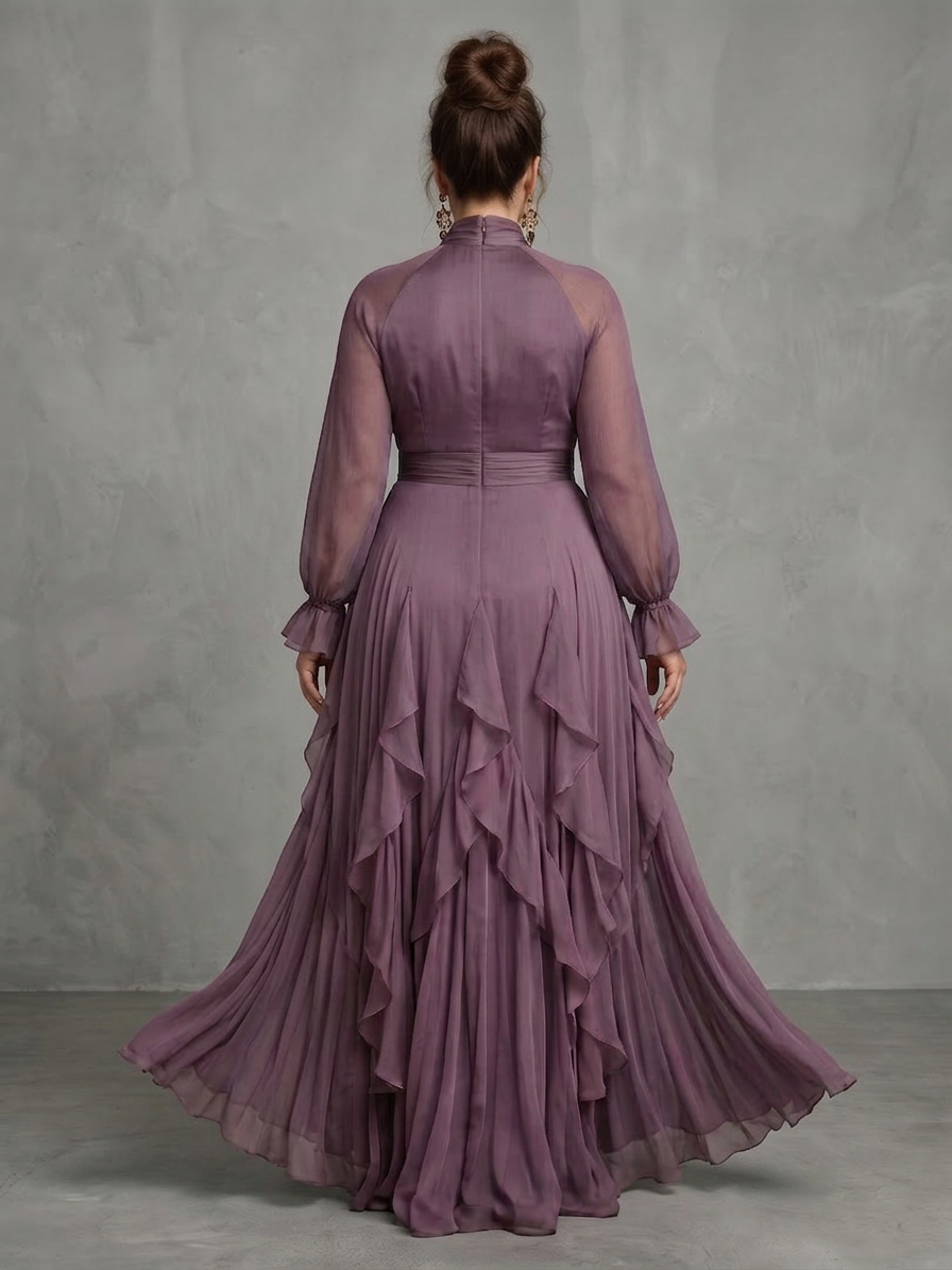 Adeline | Tie Neck Ruffle Tiered Maxi Dress