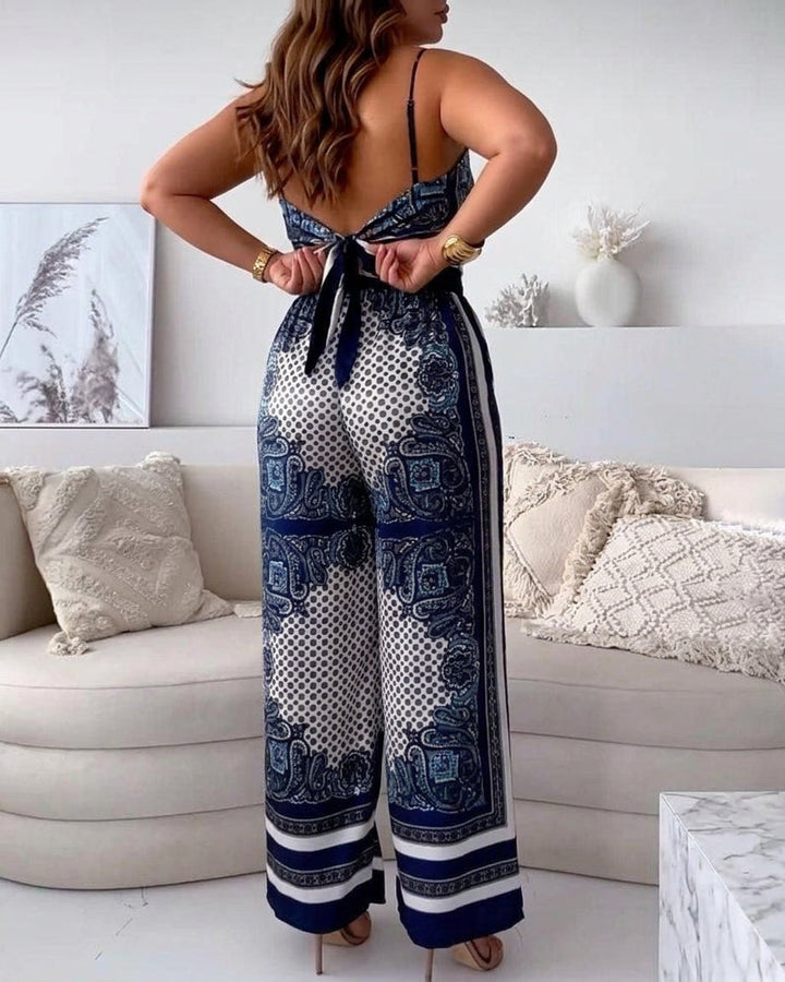 Wren | Vacation Ready Stylish Lace-Up Vest &amp; Trousers Two-Piece Set Dress