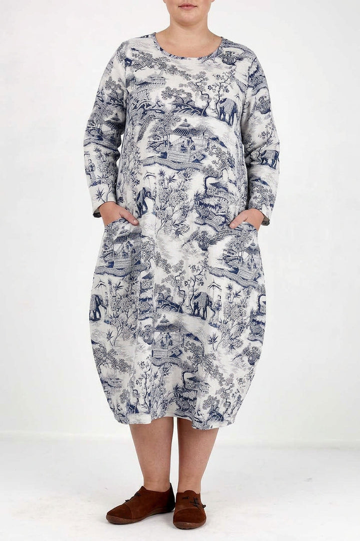 Odette - Porcelain Print Dress