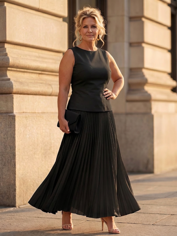 Fauna | Structured Bodice Pleated Skirt Set