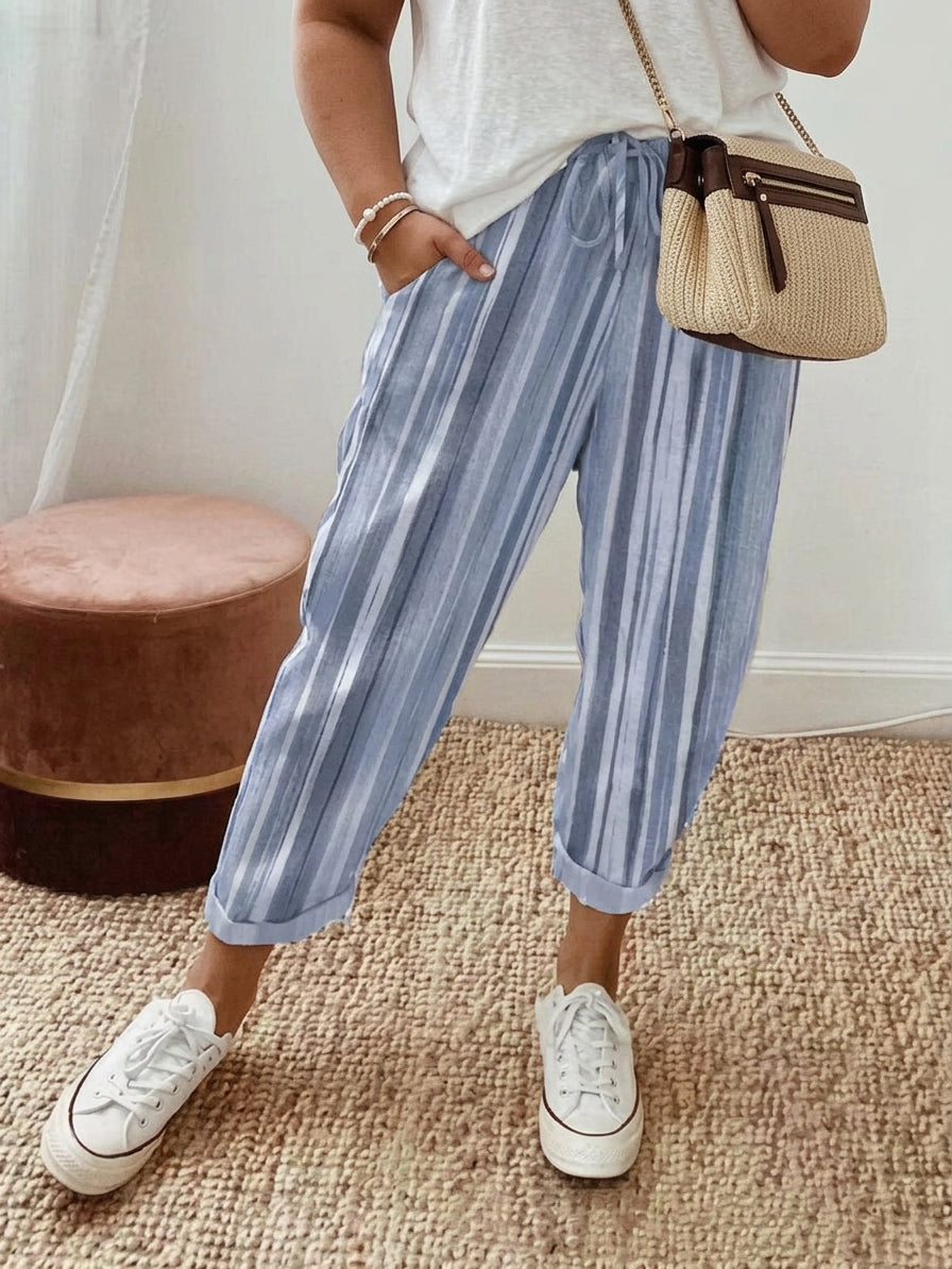 Ottilie | Airy Blue Stripe Trousers