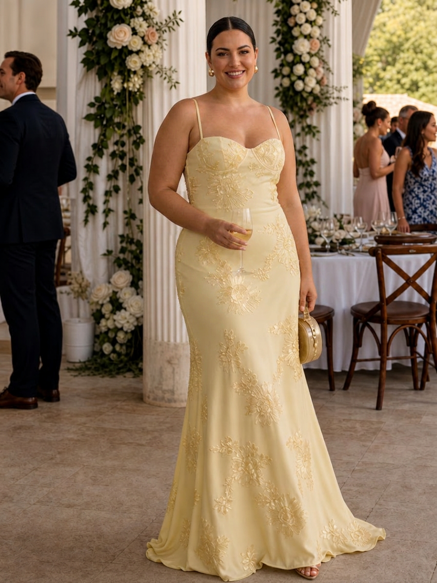 Clover | Spaghetti Strap Corset Bodice Maxi Dress
