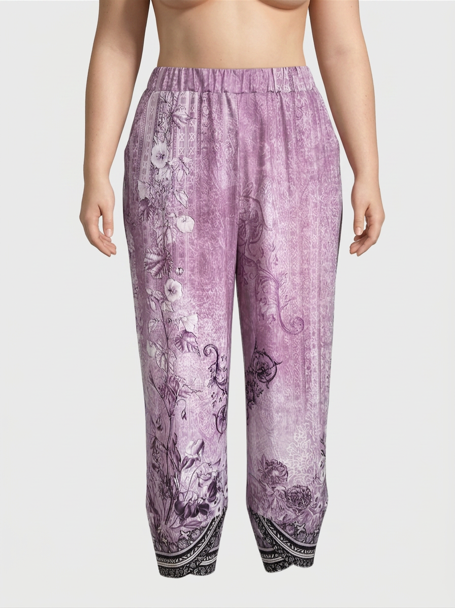 Olwen | Vintage Floral Capri Trouser With Elastic Waist