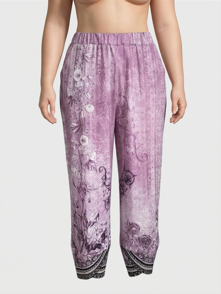 Olwen | Vintage Floral Capri Trouser With Elastic Waist