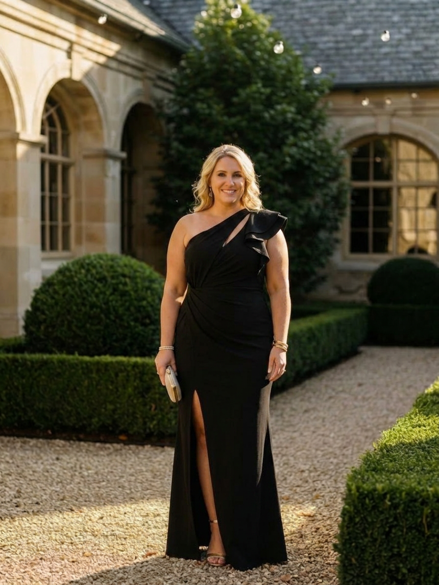 Clemence | Maxi Dress with One Shoulder and Ruffles