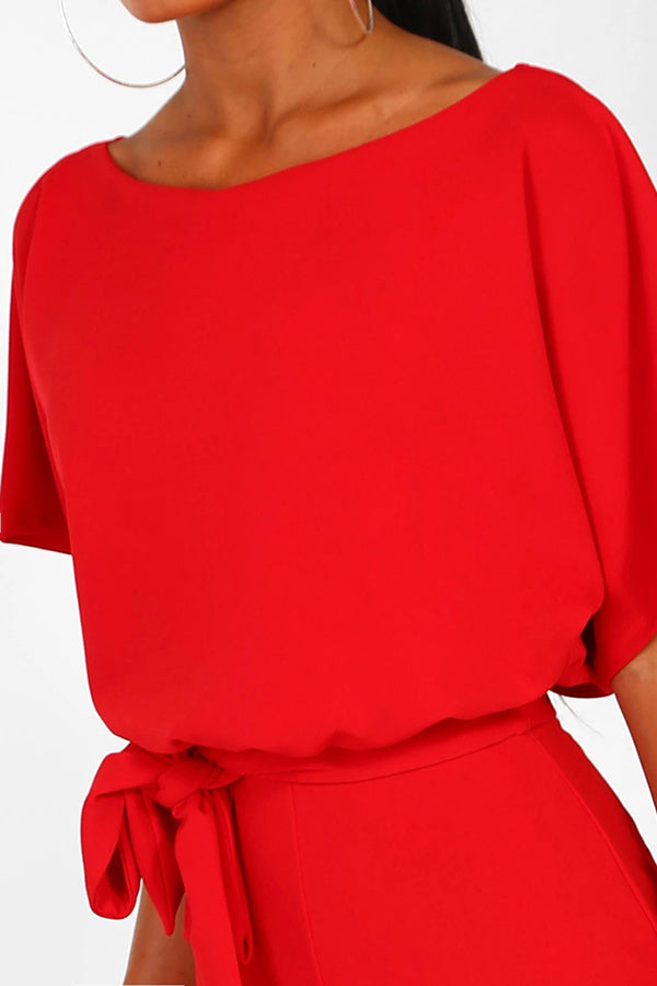 Cassia - Summer button tie short sleeved Jumpsuit