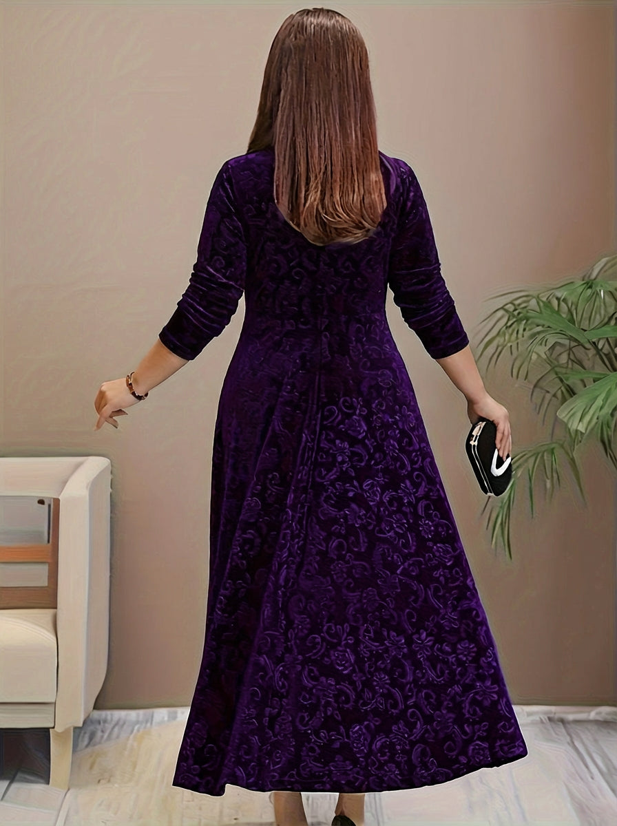 Evadne | Elegant Patterned Maxi Dress