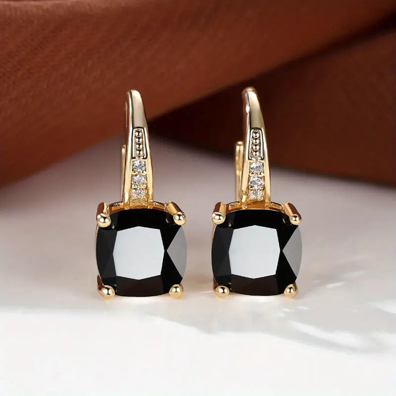 Amity Stone Hoop Earrings | Gold