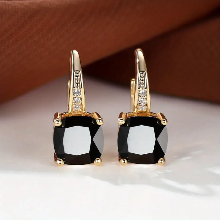 Kaia Sapphire Stone Hoop Earrings | Gold
