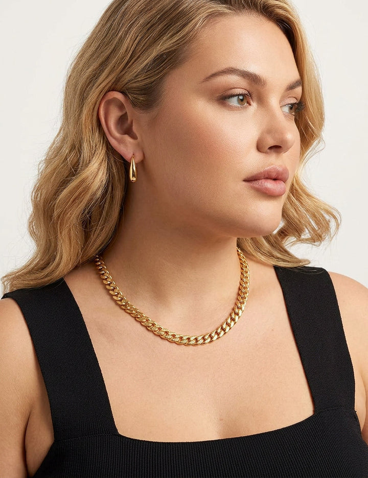 Genevieve Cuban Link Necklace | Gold