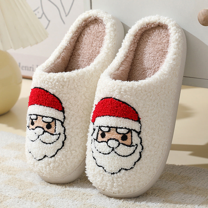 Women's Cartoon Santa Claus Slippers, Cosy Suede Cotton House Shoes
