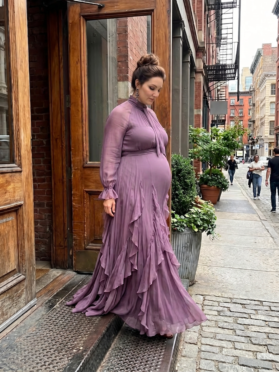 Adeline | Tie Neck Ruffle Tiered Maxi Dress