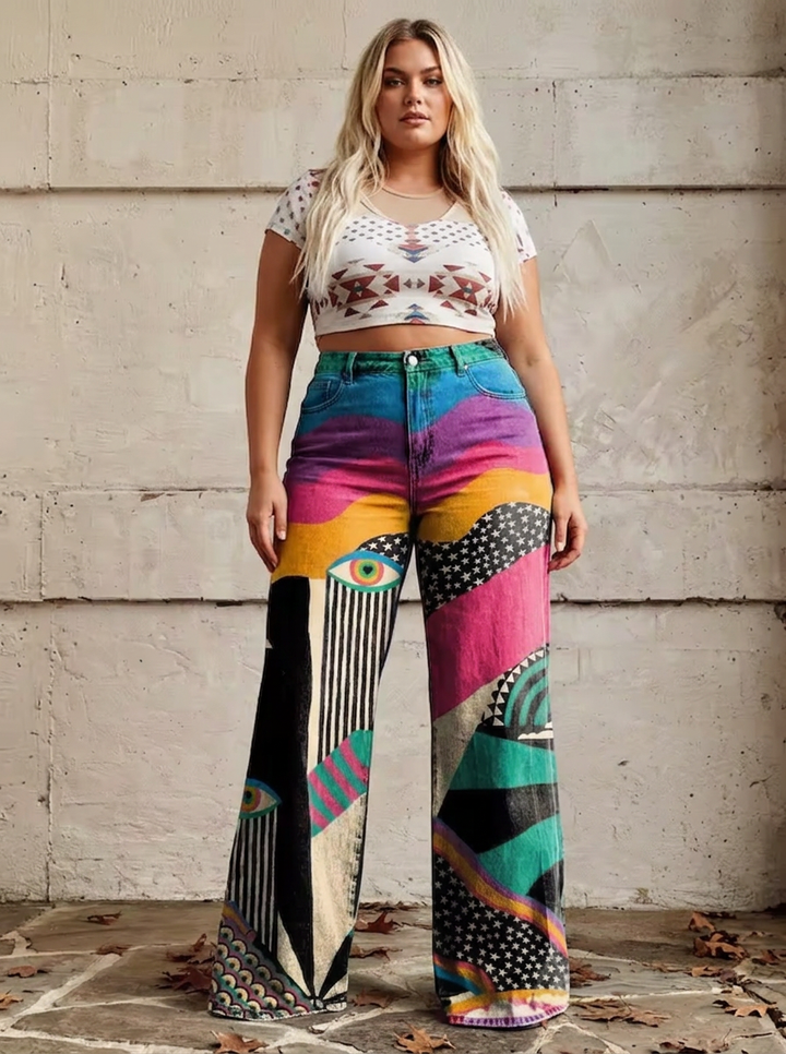 Evadne - Flared Trousers Boho Chic
