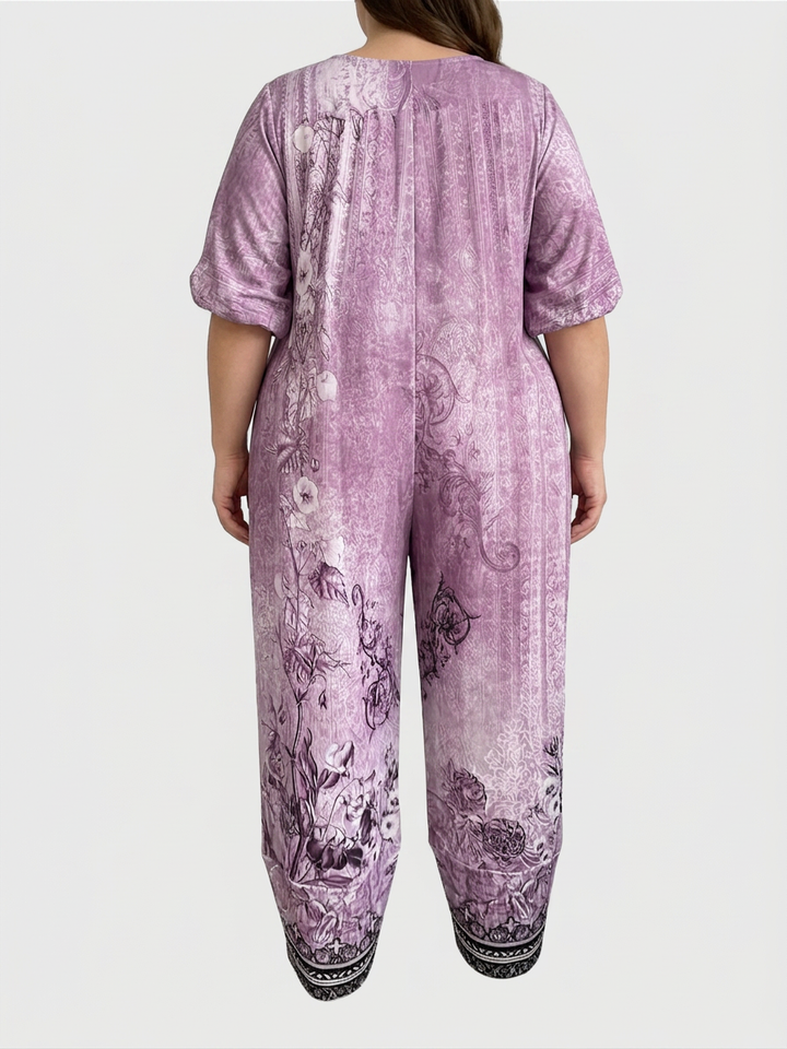 Olwen | Vintage Floral Capri Trouser With Elastic Waist
