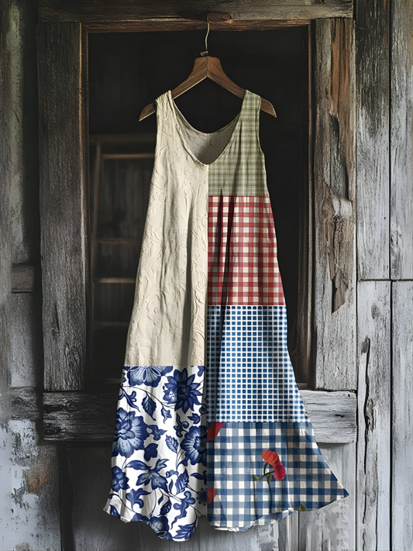 Sylvie - Countryside Charm Patchwork Art Dress