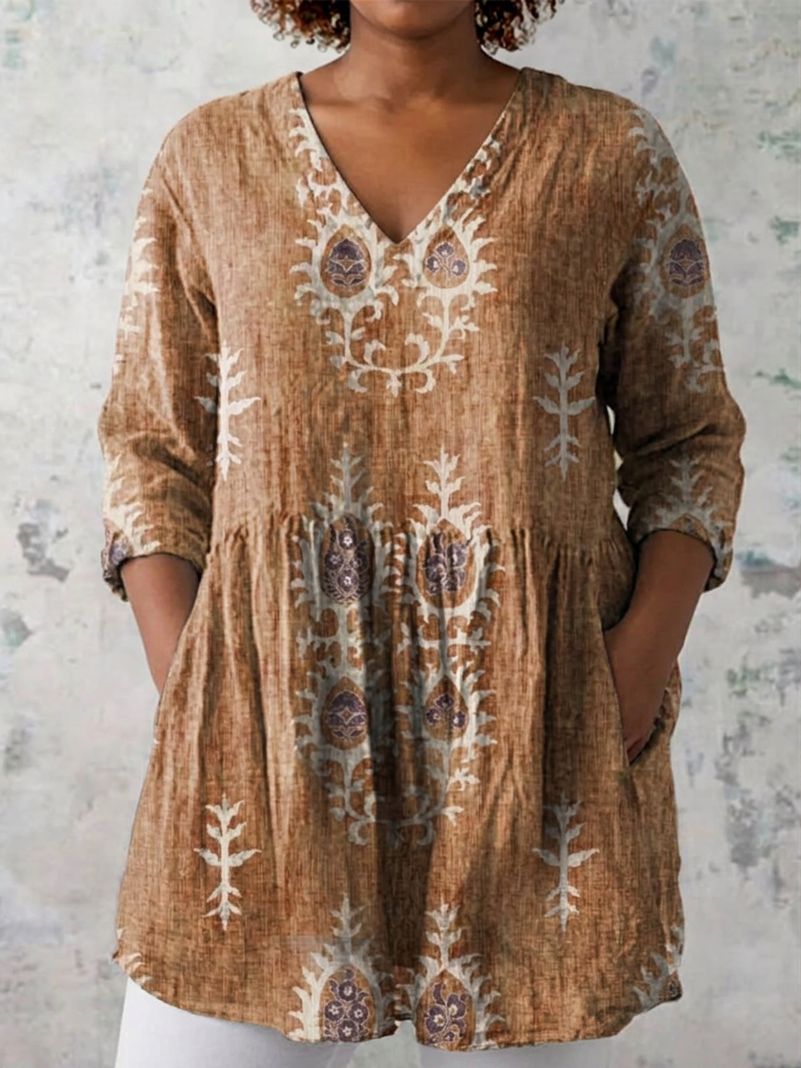 Ila | Long Blouse with V-Neck